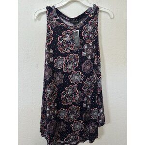 Lane Bryant Swing Tank Sleeveless Crew Neck Floral Print Shirt Size 10/12